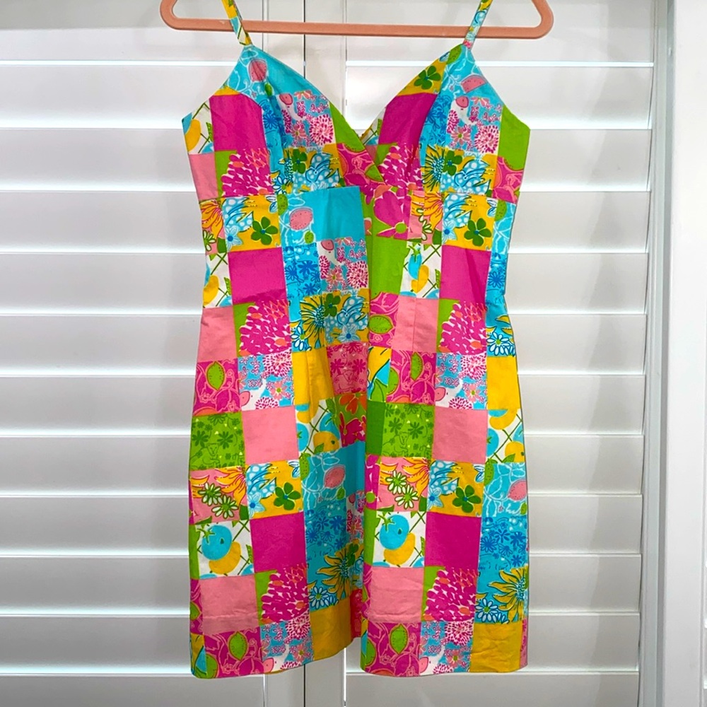 Lilly Pulitzer vintage y2k 90s patchwork dress. Size 6
